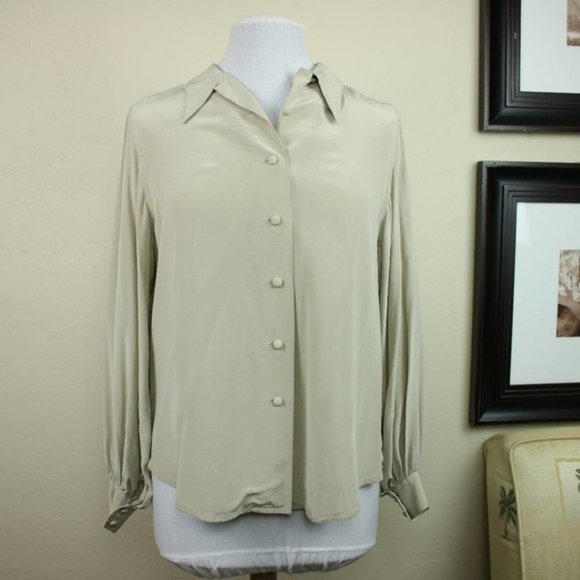 Achille Dattilo Light Beige Button Up Blouse - Picture 1 of 8